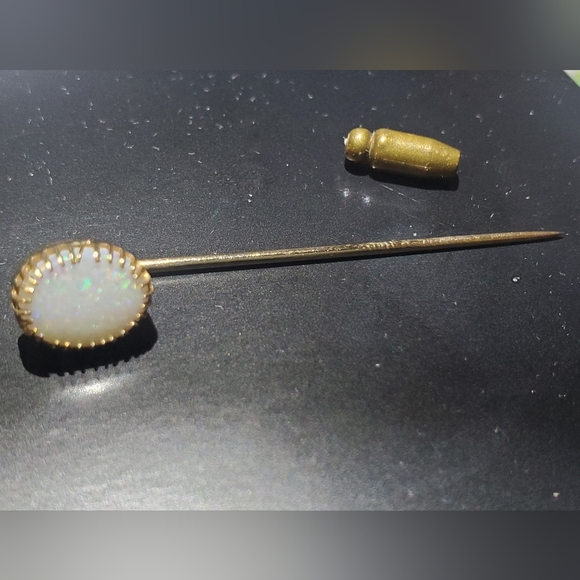 10K GOLD Beautiful antique Victorian  Australian opal hat pin - Picture 7 of 13
